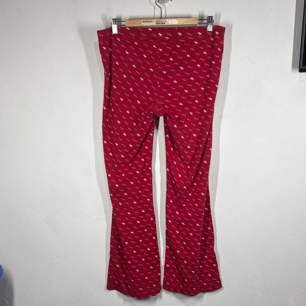 Abercrombie & Fitch red moose print longe pants size xs - Picture 6 of 9